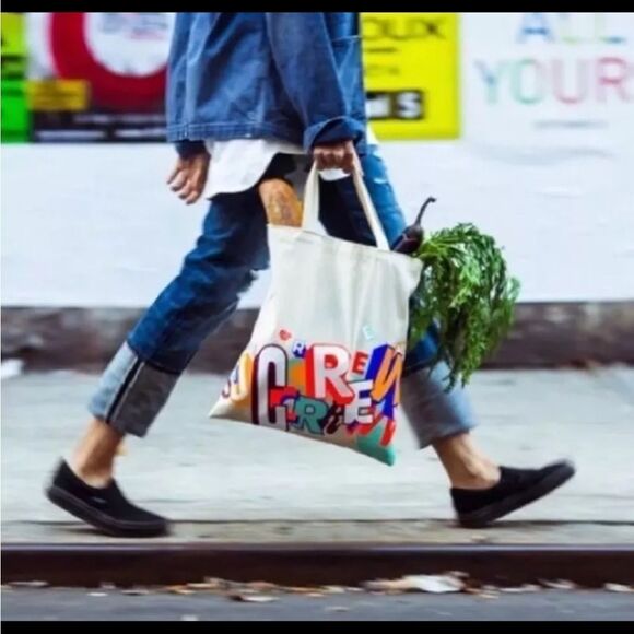 J.Crew Greg Lamarche Limited Edition Graffiti Canvas Summer Beach Tote Bag - Picture 8 of 8